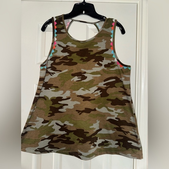Savanna Jane Camouflage Tank Top with Colorful Trim - Picture 1 of 4